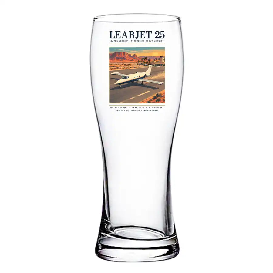 Bombardier Learjet 25 - Poster - Pilsner Beer Glass