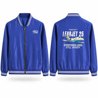Thumbnail for Bombardier Learjet 25 Stylish Jackets - Baseball Collar - Cartoon - Royal Blue