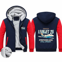 Thumbnail for Bombardier Learjet 25 Zipped Sweatshirts - Cartoon - Navy & Red
