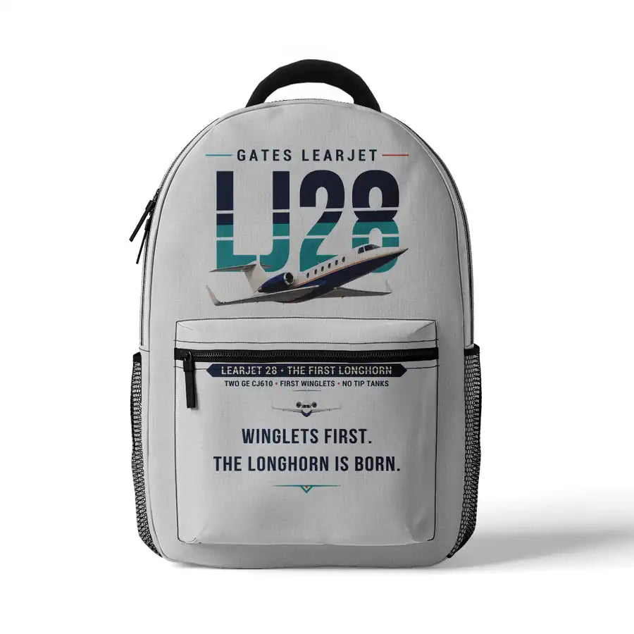 Bombardier Learjet 28 - 3D Backpack - Original - White