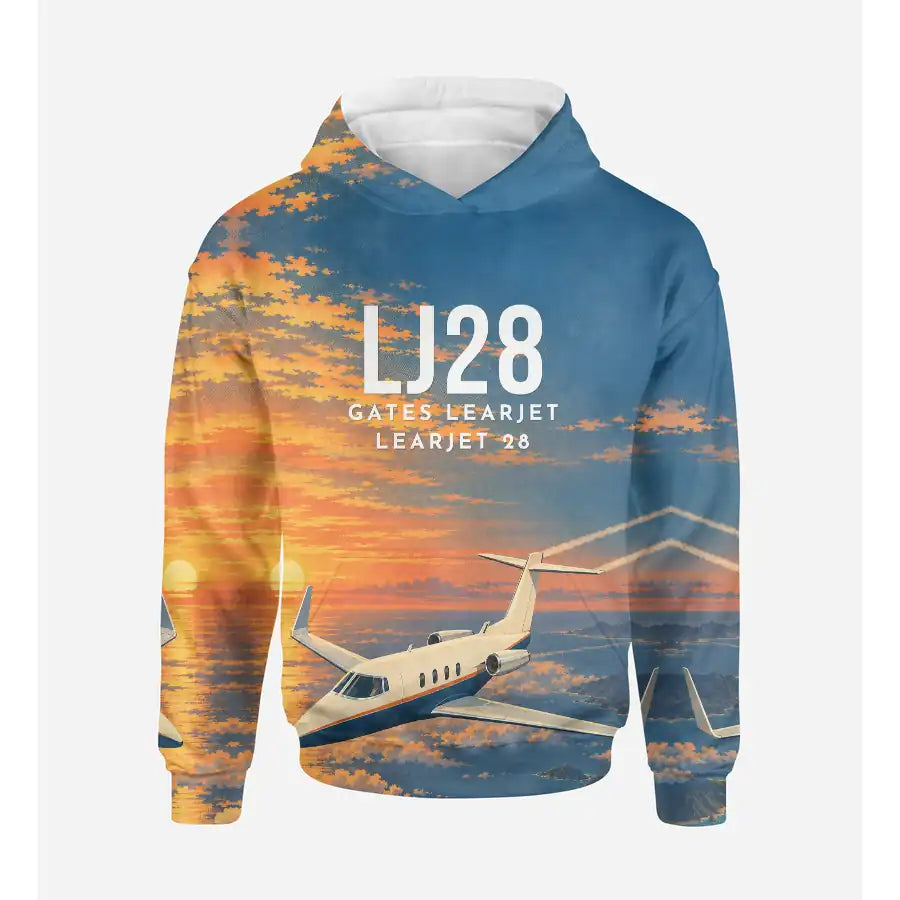 Bombardier Learjet 28 3D All-Over Print Clothing - Hoodie - 3D
