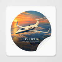 Thumbnail for Bombardier Learjet 28 - 3D + Name - Circle Sticker - Peel