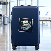 Thumbnail for Bombardier Learjet 28 - Cartoon + Name - Square Sticker - Suitcase