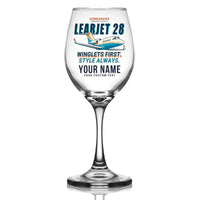 Thumbnail for Bombardier Learjet 28 - Cartoon + Name - Wine Glass