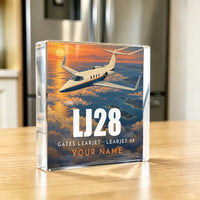 Thumbnail for Bombardier Learjet 28 - Crystal Ornament - 3D + Name - Kitchen