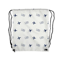 Thumbnail for Bombardier Learjet 28 - Drawstring Bag - 3D Pattern - White