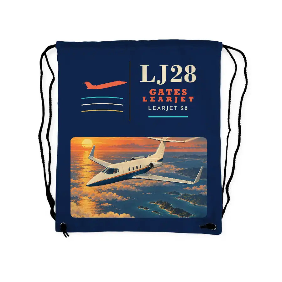 Bombardier Learjet 28 - Drawstring Bag - Classic - Dark Blue