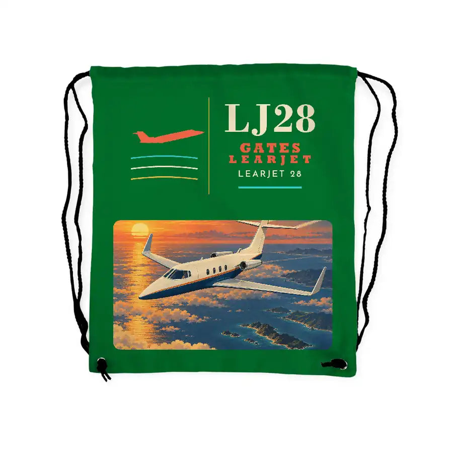 Bombardier Learjet 28 - Drawstring Bag - Classic - Green