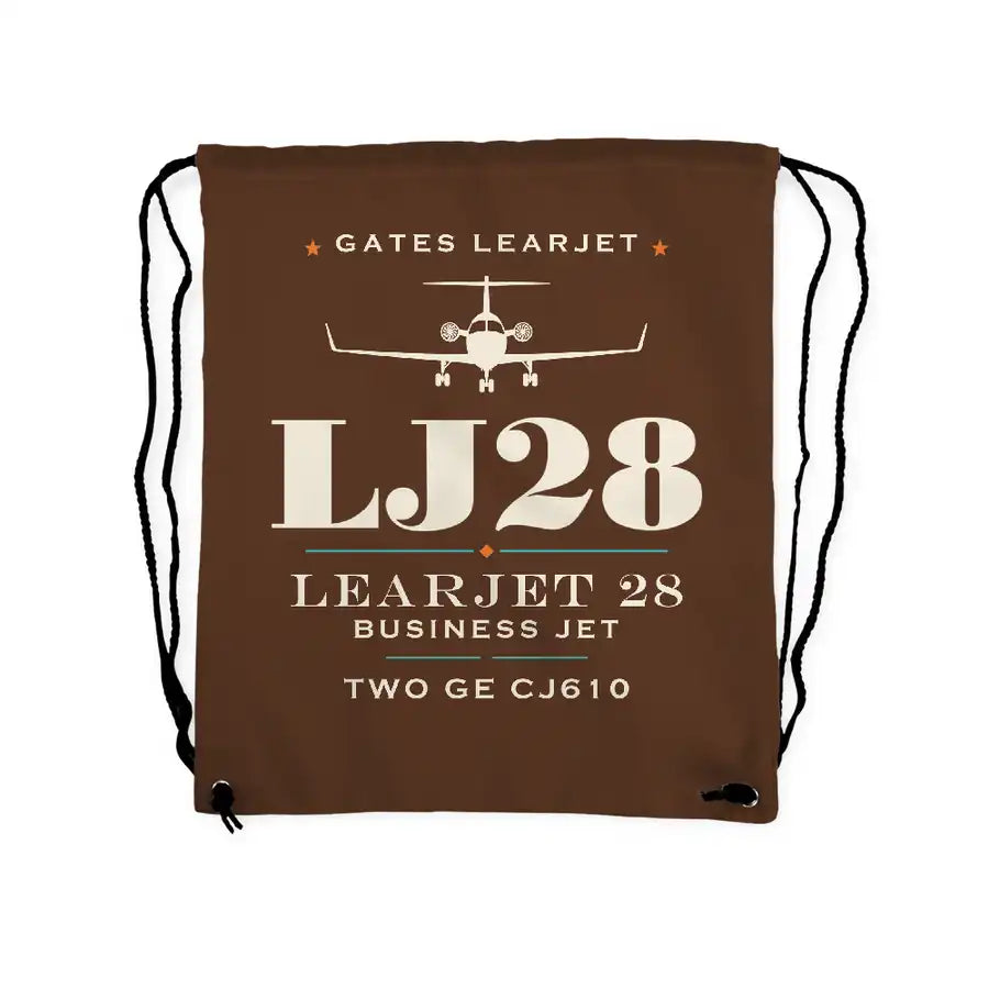 Bombardier Learjet 28 - Drawstring Bag - Heritage - Brown