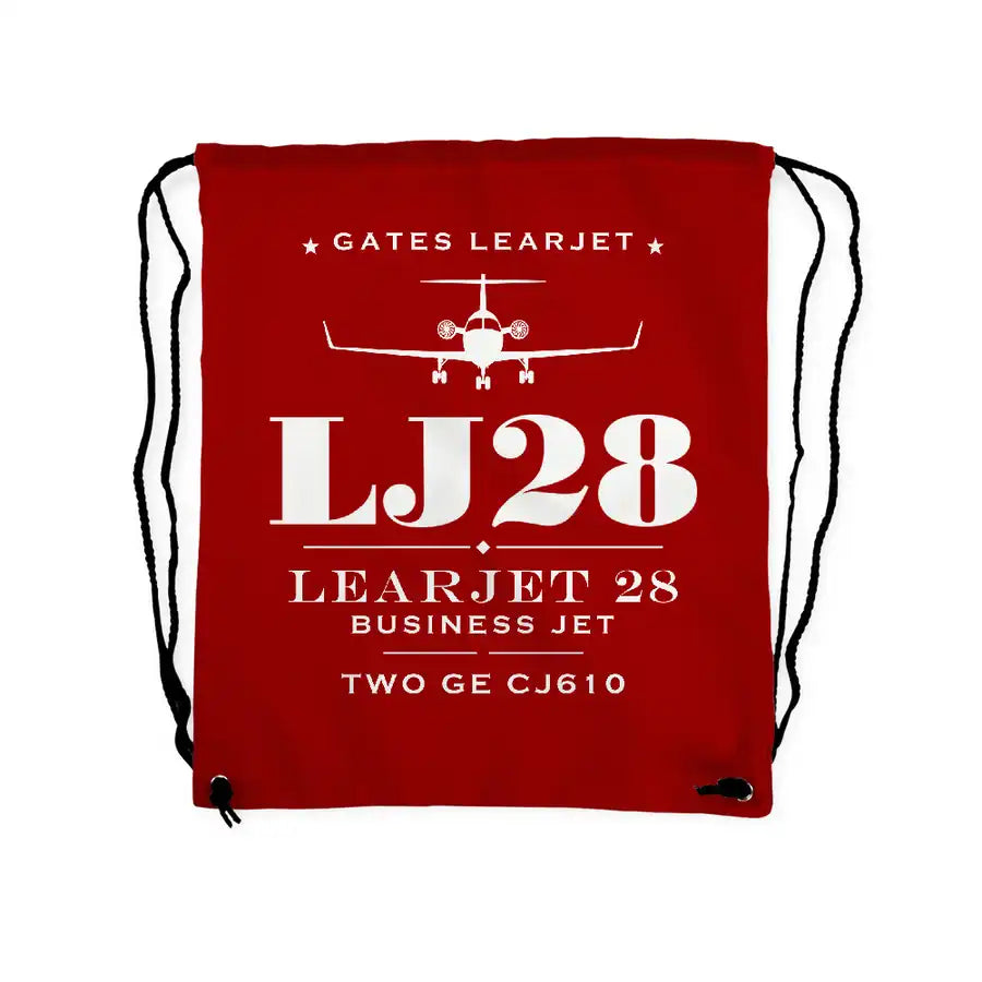 Bombardier Learjet 28 - Drawstring Bag - Heritage - Red