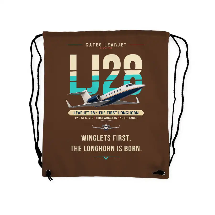 Bombardier Learjet 28 - Drawstring Bag - Original - Brown