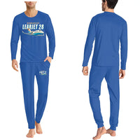 Thumbnail for Bombardier Learjet 28 - Men Pajamas - Cartoon Chest - Blue
