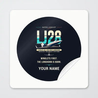 Thumbnail for Bombardier Learjet 28 - Original + Name - Circle Sticker - Peel