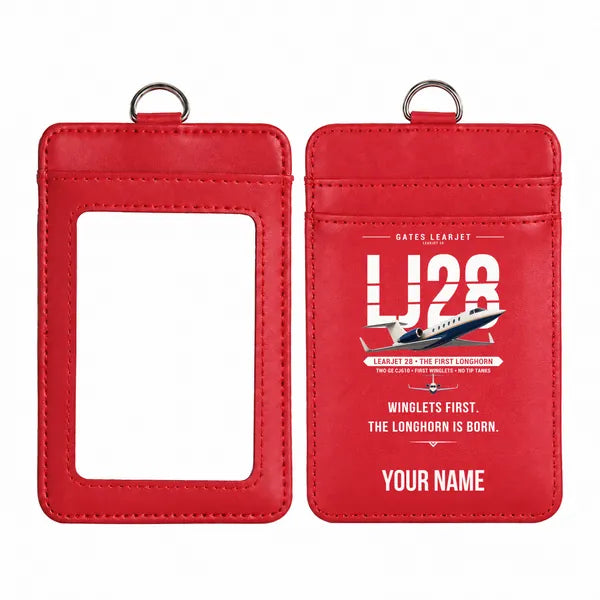 Bombardier Learjet 28 - Original - ID Card Holder - Red + Name