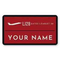 Thumbnail for Bombardier Learjet 28 Patches - Rectangle + Name - Red White