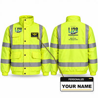 Thumbnail for Bombardier Learjet 28 Reflective Winter Jackets - Original + Name - Fluorescent Yellow