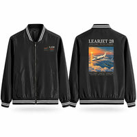 Thumbnail for Bombardier Learjet 28 Stylish Jackets - Baseball Collar - Poster - Black