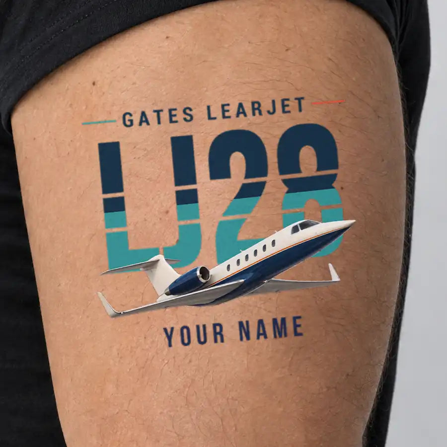 Bombardier Learjet 28 - Tattoo - Original + Name - Man