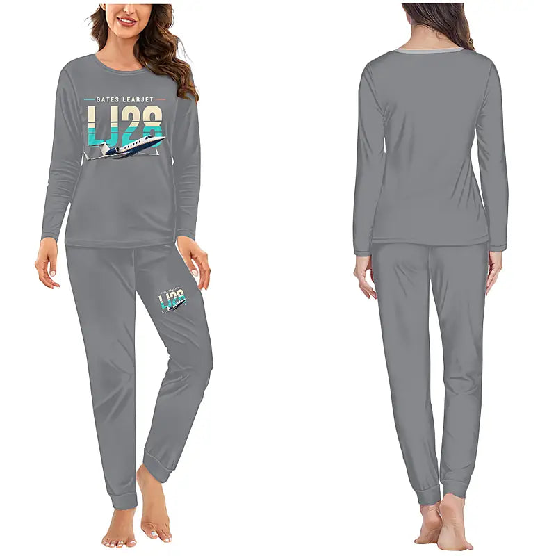 Bombardier Learjet 28 - Women Pajamas - Original Chest - Gray