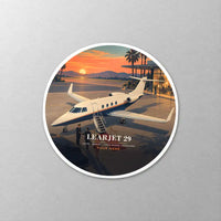 Thumbnail for Bombardier Learjet 29 - 3D + Name - Circle Sticker - Close-up