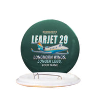 Thumbnail for Bombardier Learjet 29 - Cartoon + Name - Pin - Dark Green