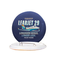 Thumbnail for Bombardier Learjet 29 - Cartoon + Name - Pin - Navy Blue