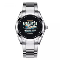 Thumbnail for Bombardier Learjet 29 - Cartoon + Name - Stainless Steel Band - For Men