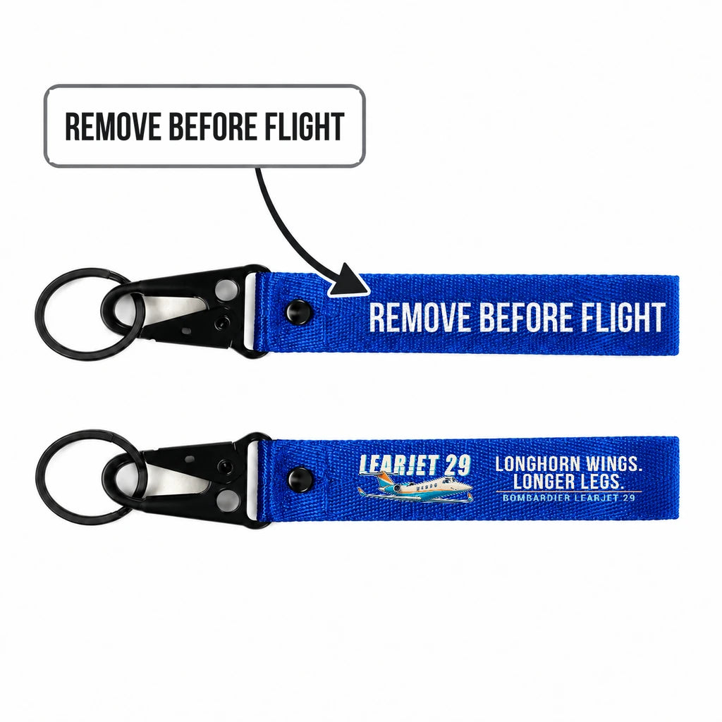 Bombardier Learjet 29 Hawk-Shaped Key Chains - Blue - Cartoon - Remove Before Flight