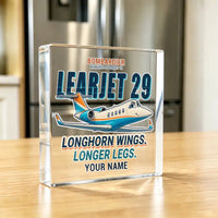 Thumbnail for Bombardier Learjet 29 - Crystal Ornament - Cartoon + Name - Kitchen
