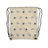 Thumbnail for Bombardier Learjet 29 - Drawstring Bag - 3D Pattern - Beige