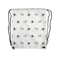 Thumbnail for Bombardier Learjet 29 - Drawstring Bag - 3D Pattern - White