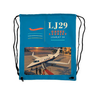 Thumbnail for Bombardier Learjet 29 - Drawstring Bag - Classic - Light Blue