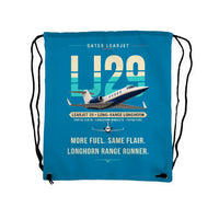 Thumbnail for Bombardier Learjet 29 - Drawstring Bag - Original - Light Blue