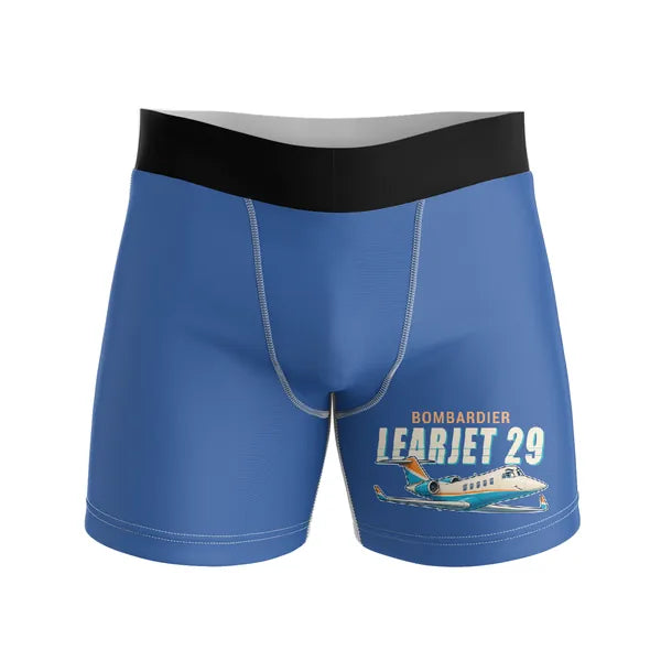 Bombardier Learjet 29 - Men Boxers - Cartoon - Blue