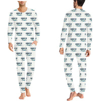Thumbnail for Bombardier Learjet 29 - Men Pajamas - Cartoon Pattern - White