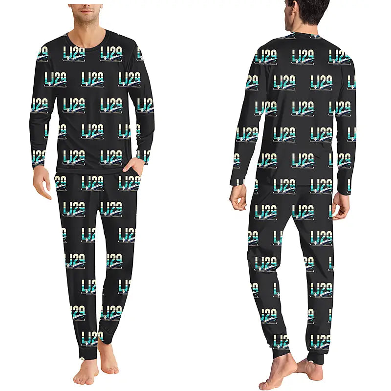 Bombardier Learjet 29 - Men Pajamas - Original Pattern - Black