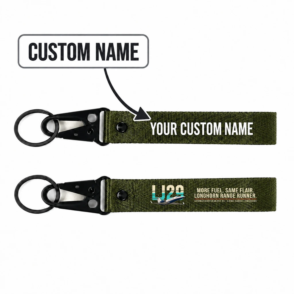 Bombardier Learjet 29 Hawk-Shaped Key Chains - Dark Green - Original - Personalized