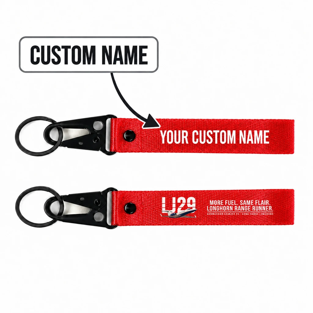 Bombardier Learjet 29 Hawk-Shaped Key Chains - Red - Original - Personalized
