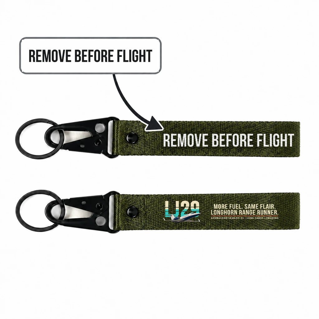Bombardier Learjet 29 Hawk-Shaped Key Chains - Dark Green - Original - Remove Before Flight