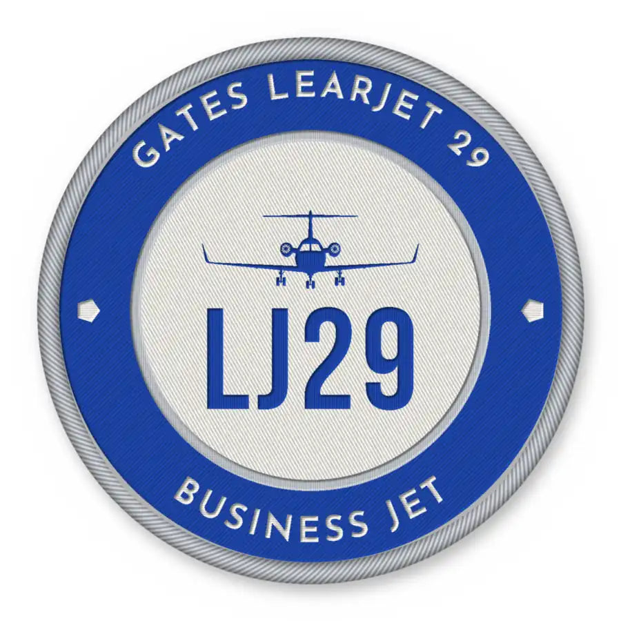 Bombardier Learjet 29 Patches - Circle - Royal White