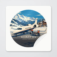 Thumbnail for Bombardier Learjet 31A - 3D - Circle Sticker - Peel