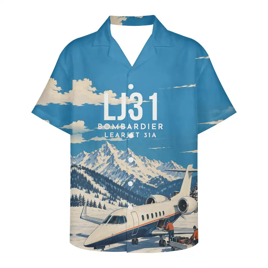 Bombardier Learjet 31A 3D All-Over Print Clothing - Hawaiian Shirt - 3D