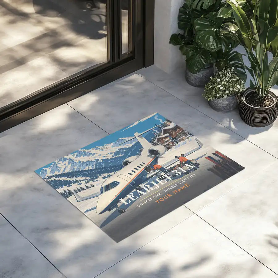 Bombardier Learjet 31A - 3D + Name - Door Mat