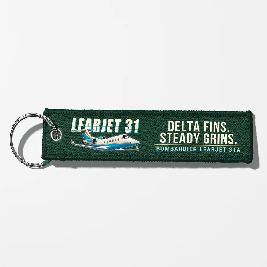 Bombardier Learjet 31A Aviator Key Chains - Dark Green - Cartoon