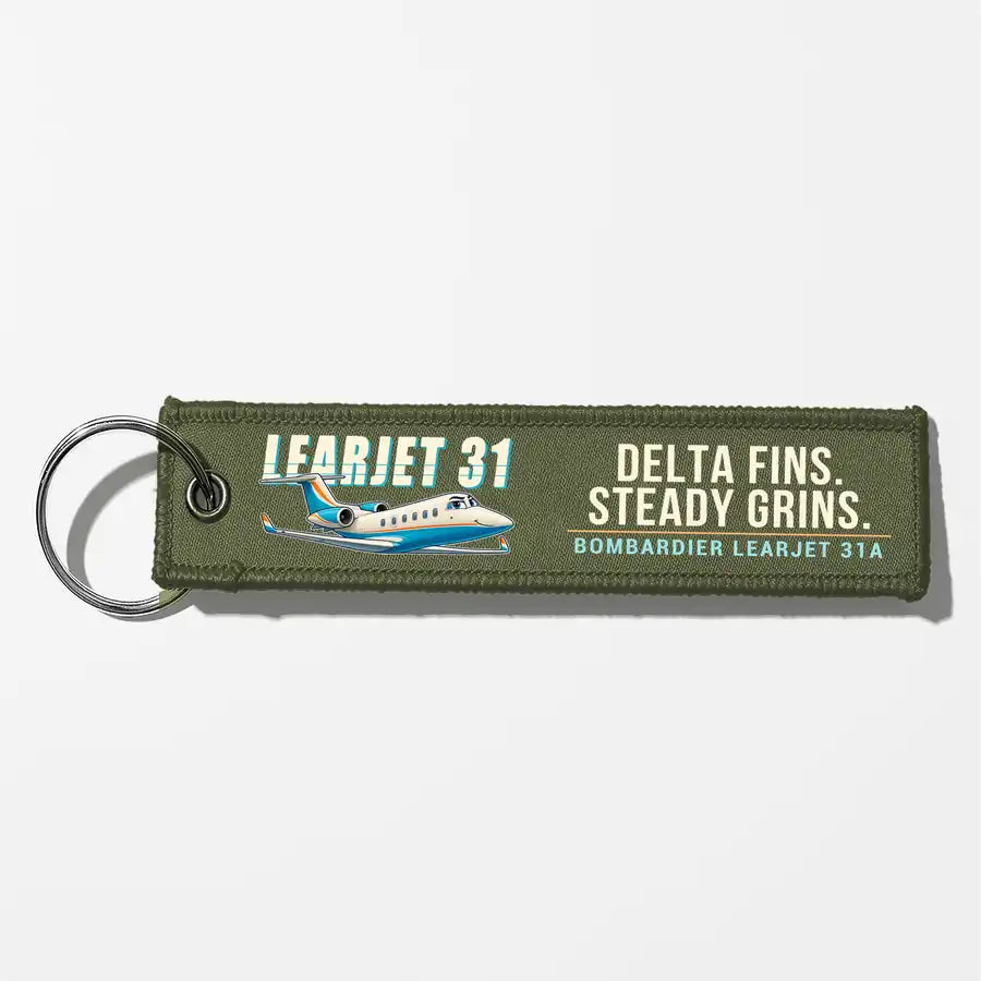 Bombardier Learjet 31A Aviator Key Chains - Green Army - Cartoon