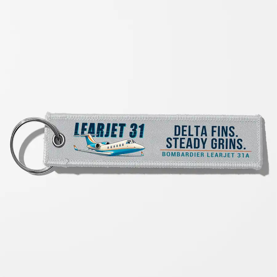 Bombardier Learjet 31A Aviator Key Chains - Light Gray - Cartoon