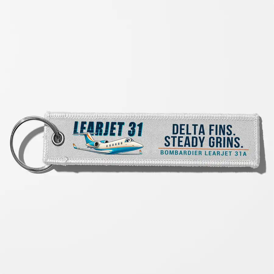 Bombardier Learjet 31A Aviator Key Chains - White - Cartoon