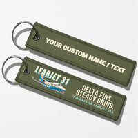 Thumbnail for Bombardier Learjet 31A Aviator Key Chains - Green Army - Cartoon - Personalized