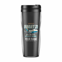 Thumbnail for Bombardier Learjet 31A - Cartoon + Name - Plastic (No Holder) - Gray