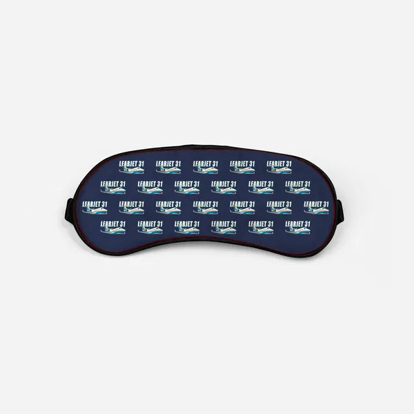 Bombardier Learjet 31A - Cartoon Pattern - Sleep Mask - Navy Blue